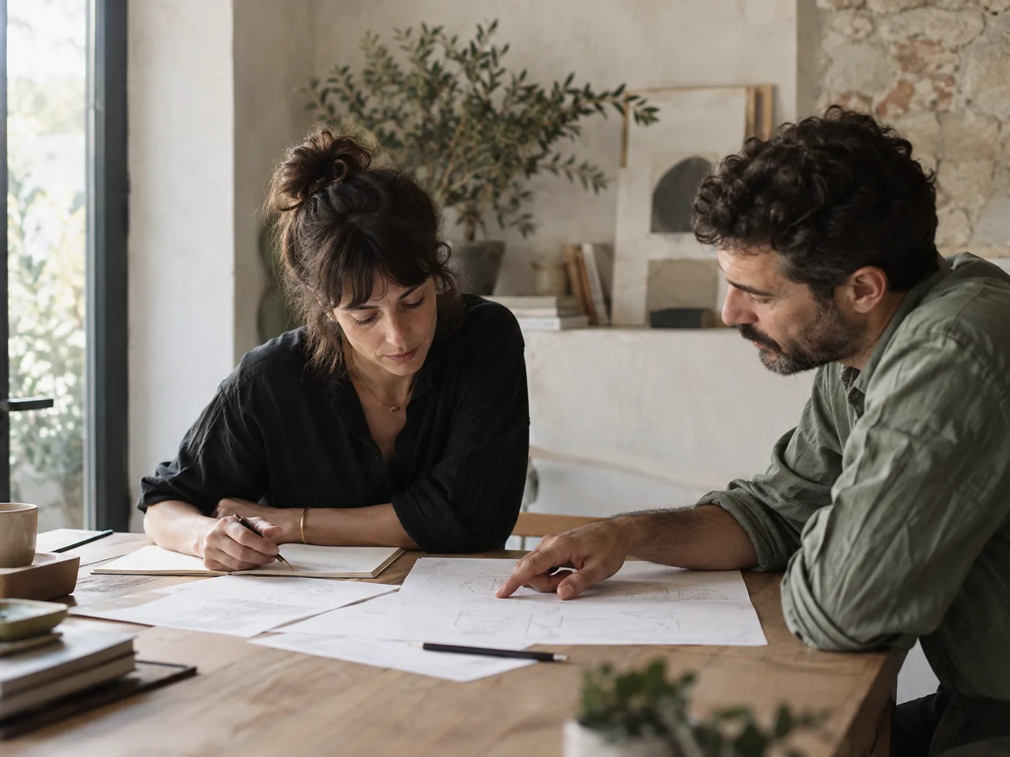 Profesionales trabajando juntos en la planificación de un proyecto