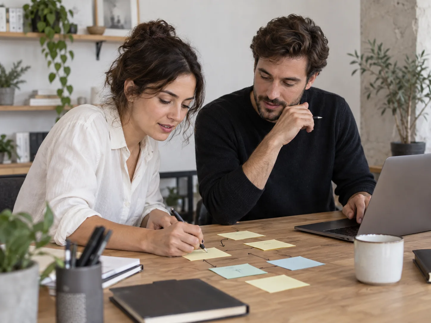 Profesionales organizando un proceso de trabajo