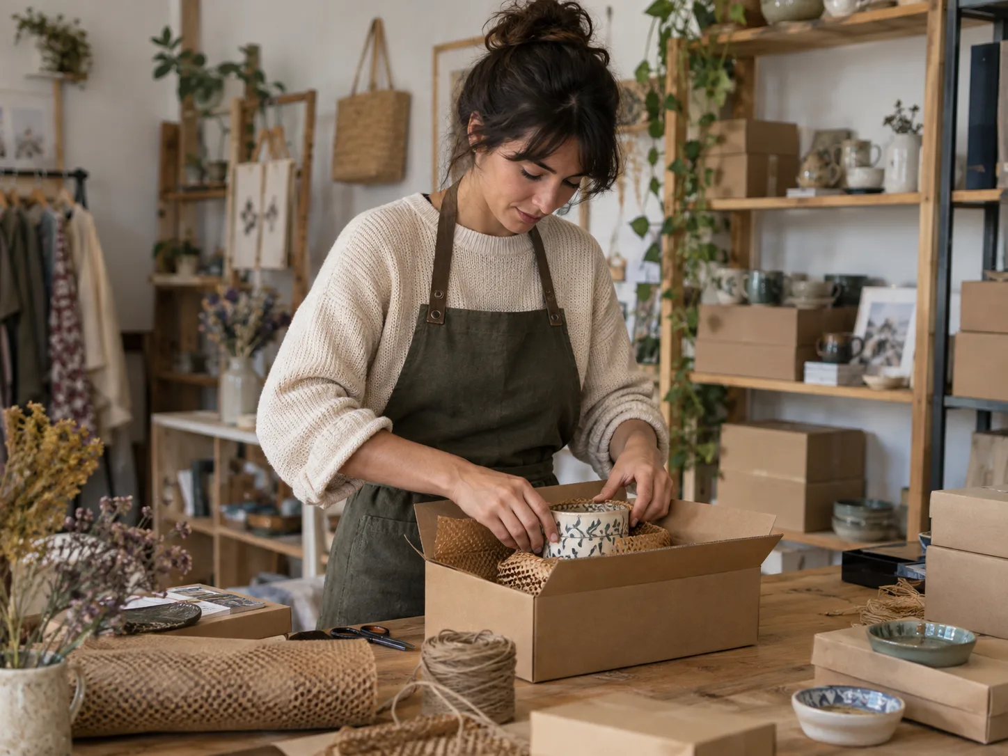 Preparación de un pedido en un pequeño comercio